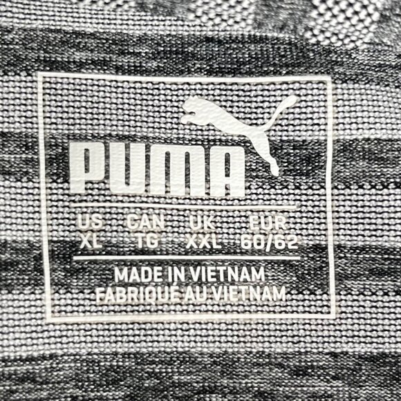 Puma Golf Polo Shirt Mens XL Gray Striped - Picture 6 of 9
